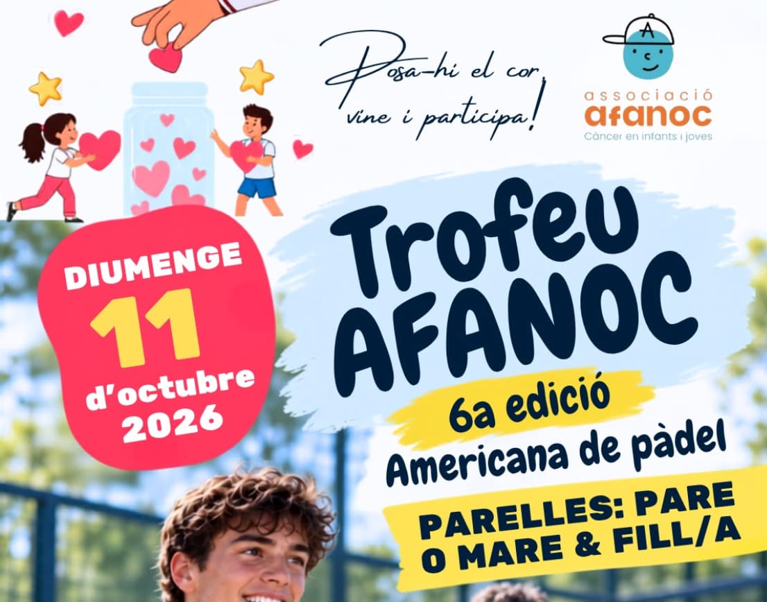 L’11 d’octubre torna el Trofeu AFANOC de Pàdel -inscripcions obertes-