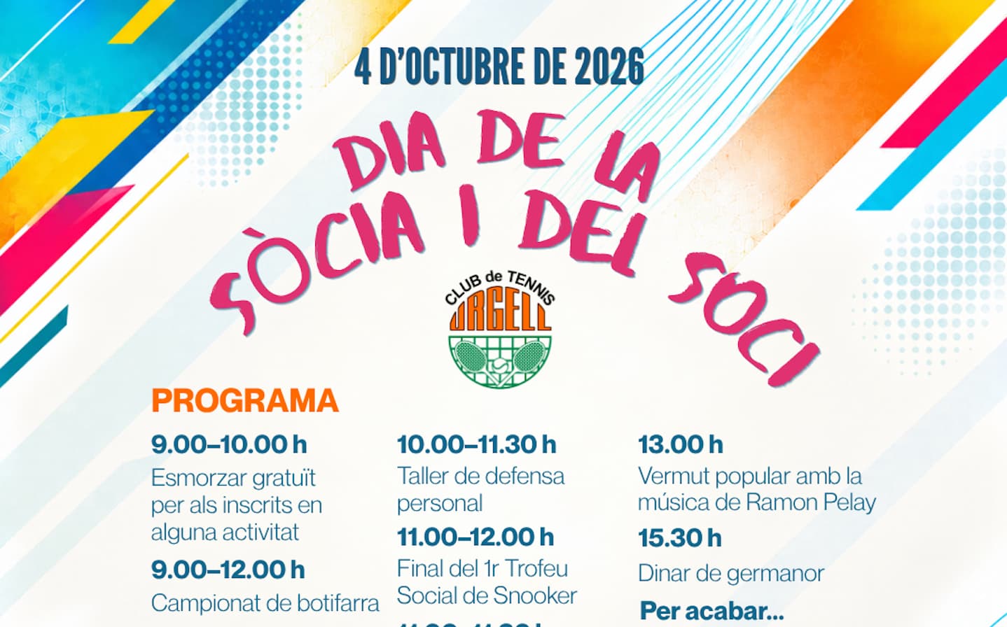 Programa i inscripcions Dia de la Sòcia i el Soci 2026