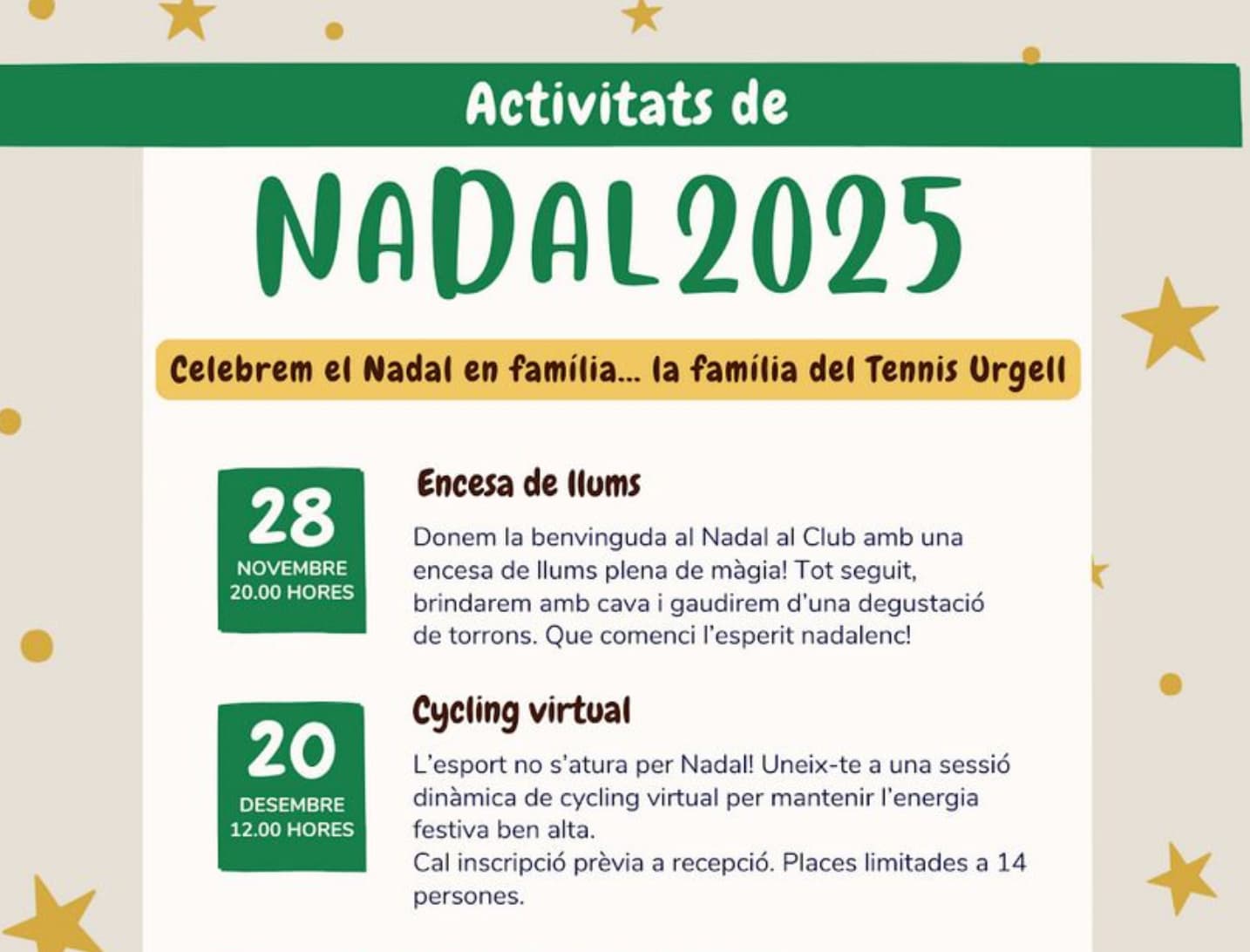 Consulta les activitats de Nadal a l’Urgell